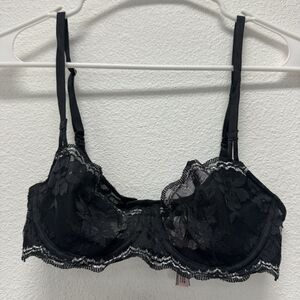 Victoria's Secret Dream Angels Push-up without Padding Bra 32C Black Lace